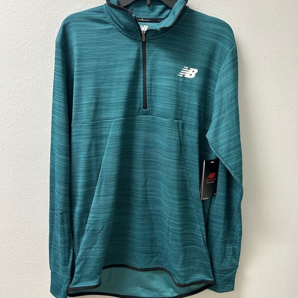 NWT New Balance Tenacity 1/4 Zip Lightweight Training Sweater Color Teal Size L - Picture 1 of 3